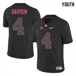 NCAA Youth Alabama Crimson Tide #4 Mark Barron Stitched College Nike Authentic Black Football Jersey DX17T10ZI